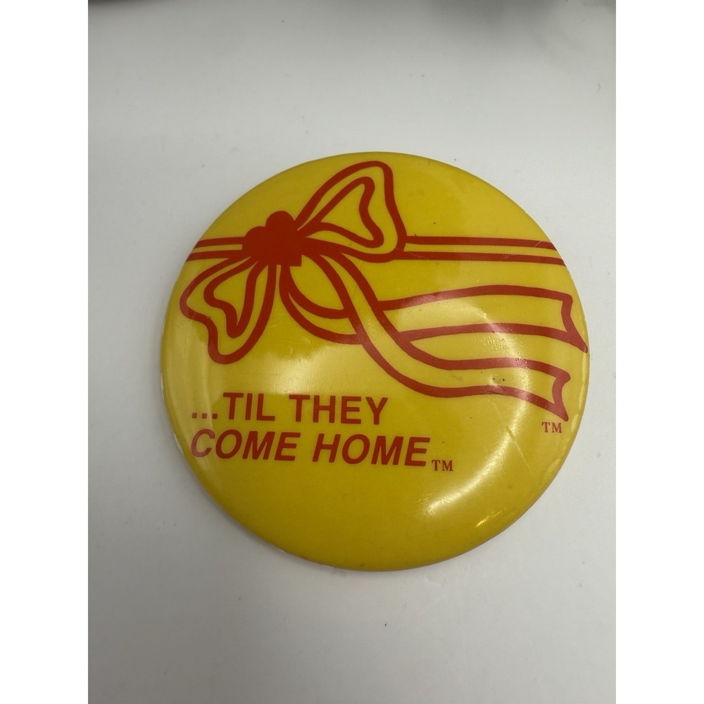 Til They Come Home Yellow Ribbon Pin 3" Support Our Troops 9/11 Era